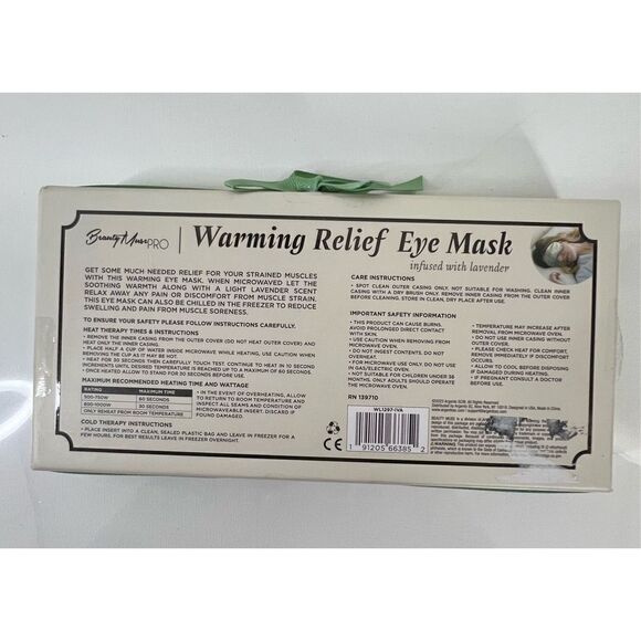 NWT Beauty Muse Pro Tan Warming or Chilling Lavender Infused Eye Mask - Picture 4 of 4